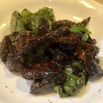 ゆたか - とり肝とピーマンの炒め ウスターソースとトウチ