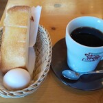 Komeda Kohi Ten - ブレンドたっぷりサイズ、モーニングサービスA（トースト＋ゆで卵）