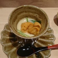 三宿の鮨 えん 別邸 - ウニ乗せ茶碗蒸し