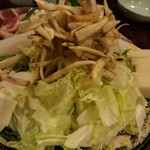 森のおはな - 【鴨鍋】 牛蒡、水菜、ｴﾉｷ、白菜、長ﾈｷﾞ、つくね、木綿豆腐、ｼﾗﾀｷ、餅と具沢山