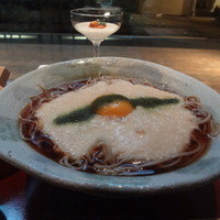 麓屋 京王プラザホテル - トロロ元気蕎麦、豆乳のムース（一口前菜盛り合わせ）