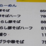 らーめんでぽっと - 豚そばメニュー