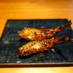 明道町中国菜 一星 - モロコの炭火焼き、山椒の効いた甘辛たれでかば焼き風