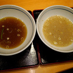 味処 むさし野 - スープ比較（中華VS塩）