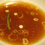 味処 むさし野 - 中華（醤油）のスープアップ（残り汁）