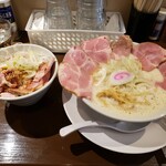 鶏そば 啜る - 鶏そばチャーシュー増し, レアチャーシュー丼