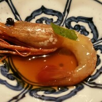 十番 無鴨黒 - 生の車海老に紹興酒がオツです