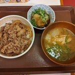 すき家 - おろしポン酢牛丼・並（480円）、カレーとん汁（210円）