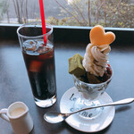 ティエル カフェ - ランチドリンク　アイスコーヒー
追加のロー抹茶パフェ