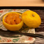 道人 - 雲丹の飯蒸し柚子釜仕立て