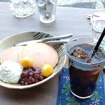 YAMANAKA CAFE - 和栗のホットケーキセット1,000円