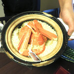 日本料理 きた川 - 蟹ご飯プレゼン