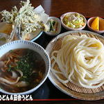 田舎うどん てつ - 2012年4月　肉汁つけうどん　野菜天付