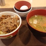 すき家 - 牛丼(ミニ)モーニングセット450円