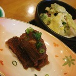 生簀割烹 漁火 - 牛一口ステーキと春野菜の天ぷら