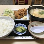 伊賀富 - 水曜日・木曜日限定メニューの、「鶏唐揚げと、うどん定食」をいただきました（２０２０．２．２６）