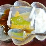 いろり　じねん - 「つみ草ゼリー」サービス、前回とは少し違います