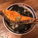 Grilled salmon fillet with ochazuke