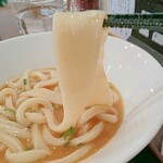 讃岐うどん処 合掌松屋 - ひもかわのような幅広うどんが１本入っています