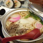 みなと食堂 - 私の中でのゴールデンコンビ♪ なべ焼きうどんとまき寿司。