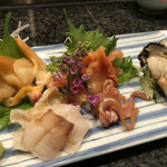 船正 - 貝の刺身盛り合わせ