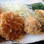 Katsu Masa - 野菜は　れんこんとマシュルーム、ししとう