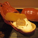 大神 - 河豚の白子焼とからすみ。