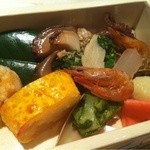 くろぎ - 【2012.4.4】八寸：棒寿司・菜の花　～お花見弁当～