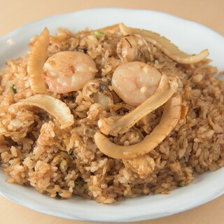 Seafood black sauce fried rice