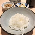 新ばし 星野 - 合鴨農法で作られたお米のご飯