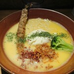 麺巧 潮 上野製麺所 - 鶏白湯そば(大盛り)