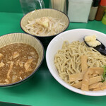 ラーメン つけ麺 熱く勢ろ - つけ麺並250g 野菜、ニンニク増し700円