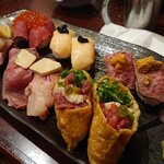 梅田 肉の寿司 かじゅある和食 足立屋 - 肉の寿司特上　6貫でこれで2人前