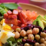 Cobb salad with shrimp and avocado