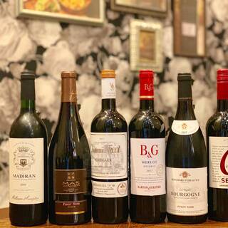 We offer over 50 types of wines that go well with meat.