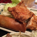 普通の食堂いわま - 塩麹の唐揚げと春巻きですよ〜