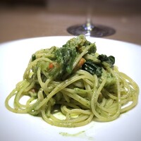 クッチーナ イタリアーナ アメリア - ずわい蟹とほうれん草のパスタ・・これ美味しい。 ずわい蟹の旨みがソースによくでていて、ほうれん草もこのソースによく合います。