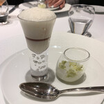 レフェルヴェソンス - シマエビ、ゆりね、レモン
      キウイ&日本酒のシャーベット