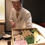 天ぷら料理 花歩 - 本日の食材たち&大将♪