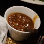 バンコク酒場　ナンファー - タレ　
鍋のスープで溶いてつけだれ完成