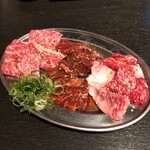 焼肉 ろざん - 焼肉三種盛り