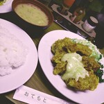 グリルニュートモヒロ - カキフライ定食¥800