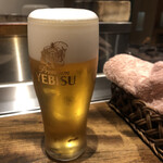 温石 - 生ビールで喉を洗浄