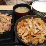 吉野家 - 牛皿，豚生姜焼き定食