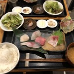 旬味 菜野 - お刺身定食（１０８０円）