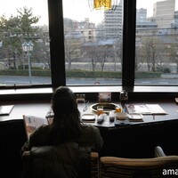 天壇  祇園本店 - まだ明るいうちのカップルシートは景色が最高