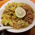 麺屋 六感堂 - 蕗の薹味噌ラーメン＋蕗の薹天増し