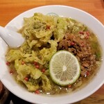 麺屋 六感堂 - 蕗の薹味噌ラーメン＋蕗の薹天増し