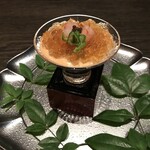 HOSHINOYA Guguan - 海老とオクラ豆乳葛寄せ キャビア添え