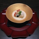 HOSHINOYA Guguan - 甘味：酒醸のパンナコッタ 生姜のゼリー